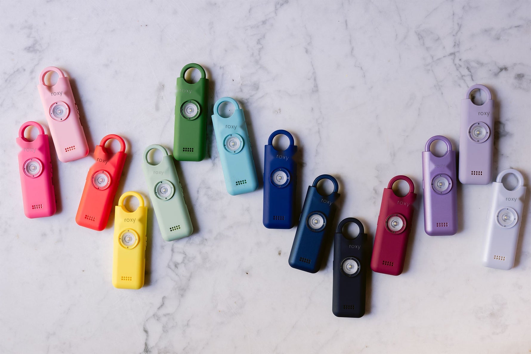 Les coloris de l'alarme personnelle Roxy 2.7
